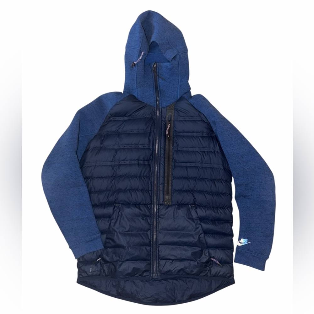 Nike tech fleece aeroloft mens M blue puffer jacket